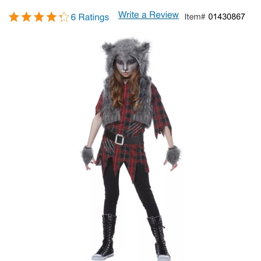 Girls Werewolf costume size 10-12